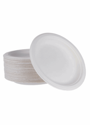 Plate 6”/10” Bagasse Fiber – White Round - Arcapack