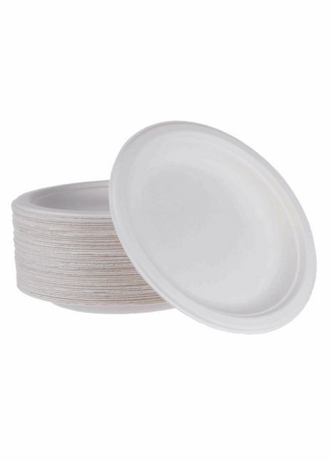 Plate 6”/10” Bagasse Fiber – White Round - Arcapack