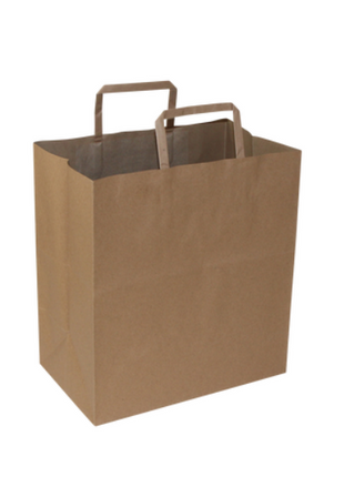 Kraft Bag with Handle – Brown (250/Case) - Arcapack