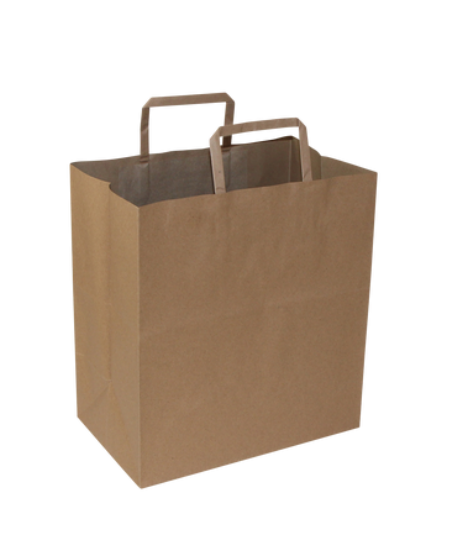 Kraft Bag with Handle – Brown (250/Case) - Arcapack