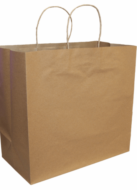 Kraft Bag with Handle – Brown 14” x 10” x 15.5” (Pack of 200) - Arcapack
