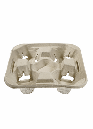 Cup Carrier Tray – 4-Cup Molded Fiber – Brown (360/Pack) - Arcapack