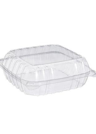 Hinged Container 6 in, 8 in OPS – Clear Square Dome Lid - Arcapack