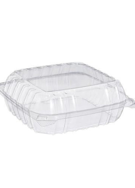 Hinged Container 6 in, 8 in OPS – Clear Square Dome Lid - Arcapack