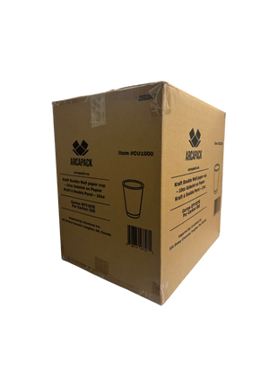 Cup 10 oz / 12 oz / 16 oz Kraft Paper – Brown Double Wall Hot Cup (400-500/Case)