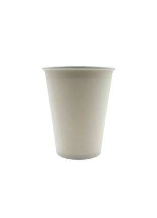 Cup 12 oz Kraft Paper – White Single Wall Hot Cup (1000/Case)