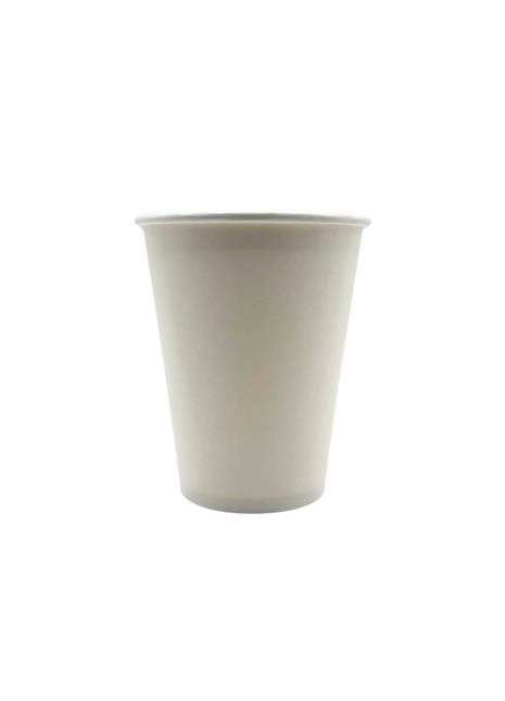 Cup 12 oz Kraft Paper – White Single Wall Hot Cup (1000/Case)