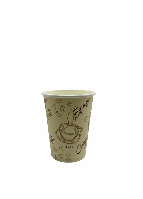 Cup 10 oz, 12 oz Paper – Printed Serenity II Hot Beverage (1000/Case) - Arcapack