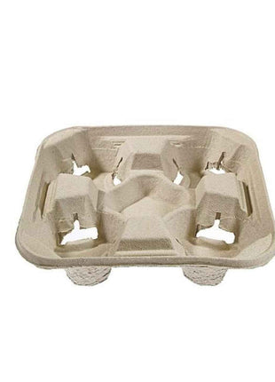 Cup Carrier Tray – 4 Cups Pulp Fibre – Brown (300/Case)