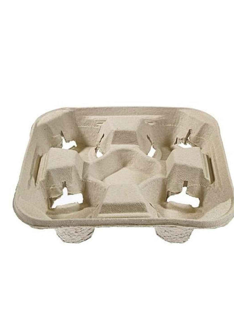 Cup Carrier Tray – 4 Cups Pulp Fibre – Brown (300/Case)