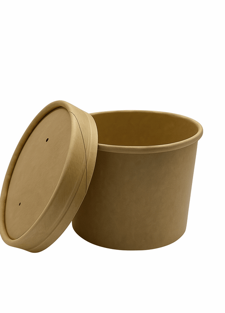 Combo Food Container with Lid – 8/12/16/32 oz Paperboard Kraft (250/Case) - Arcapack