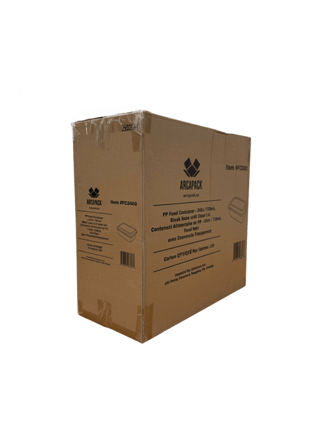Rectangular Container PP Injection Black Base with Clear Lid – 24oz (150/Box)