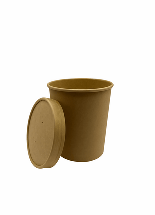 Combo Food Container with Lid – 8/12/16/32 oz Paperboard Kraft (250/Case) - Arcapack
