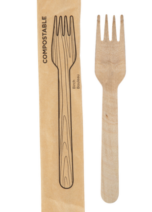 Fork, Birch Wood – Individually Wrapped (500/Case) - Arcapack