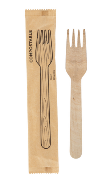 Fork, Birch Wood – Individually Wrapped (500/Case) - Arcapack