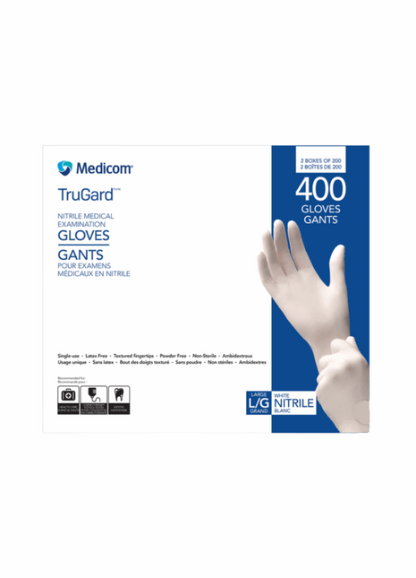 Gloves Nitrile, Large White (400/Case) - Arcapack