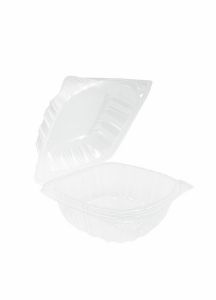 Container Hinged Clear Plastic – 6×6×3" (500/Case), 8×8×3" (250/Case) - Arcapack