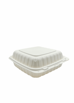 Container Hinged – White MFPP Clamshell (3 sizes) - Arcapack