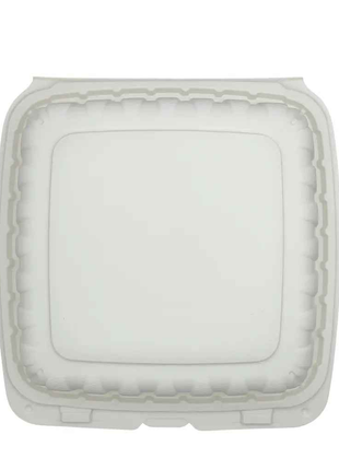 Hinged Take-Out Container 8.4x8.7x3.1" MFPP – White Square (146/Case)