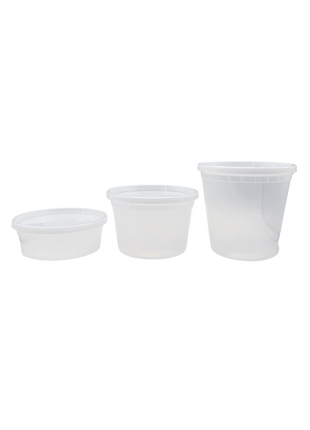 Deli Container 8 oz / 16 oz / 24 oz – Clear PP Round Container with Lid (240/Case)