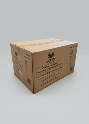 Fork 185mm PP – White Heavy-Duty Plastic Fork (1000/Case)