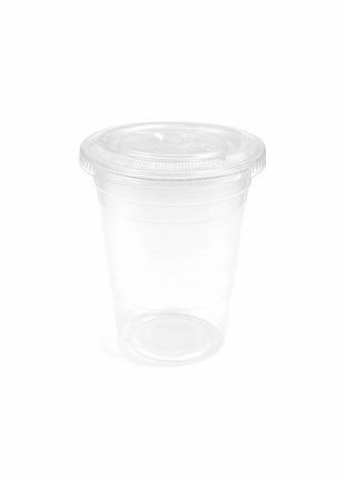 Clear PET Flat Lid – 98 mm Diameter (Fits 12,16,24 oz Cold Cups) (1000/Case)