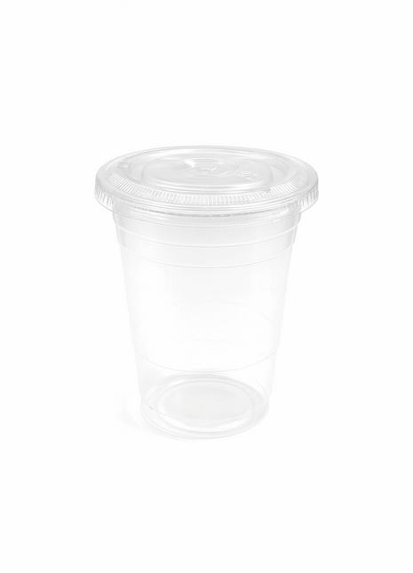 Clear PET Flat Lid – 98 mm Diameter (Fits 12,16,24 oz Cold Cups) (1000/Case)