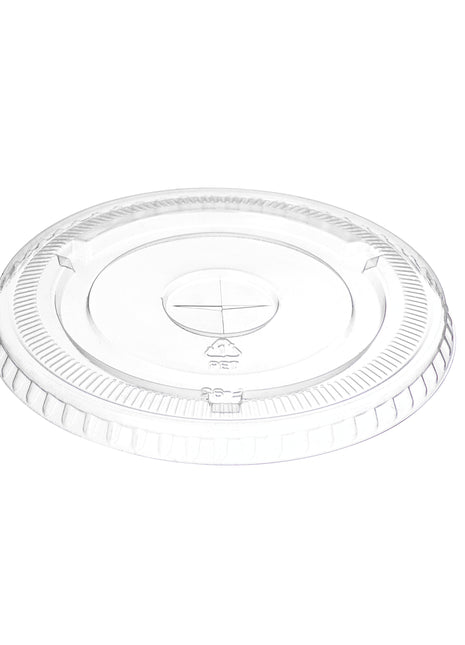 Clear PET Flat Lid – 98 mm Diameter (Fits 12,16,24 oz Cold Cups) (1000/Case)