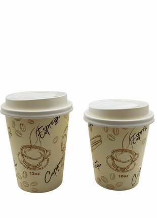 Cup 10 oz, 12 oz Paper – Printed Serenity II Hot Beverage (1000/Case) - Arcapack