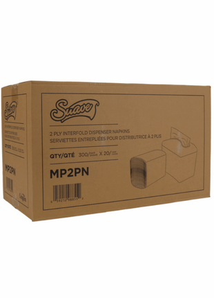 Dispenser Napkin 2-Ply – 16.5x22.35 cm White (300/Pack, 20 Packs/Case) - Arcapack