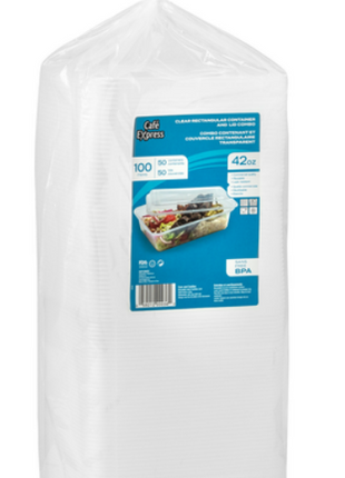 Container with Lid PP – 34oz/42oz PP (Pack of 50) - Arcapack