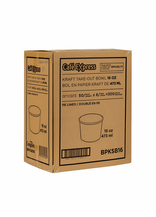 Bowl 16 oz Paper – Kraft Round (300/Case)