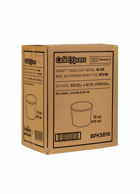 Bowl 16 oz Paper – Kraft Round (300/Case)