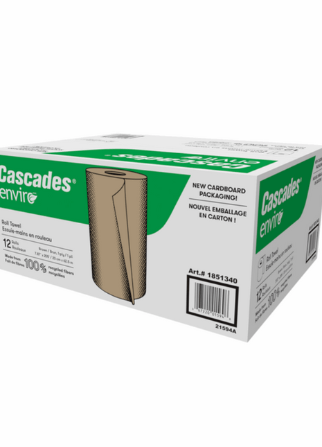 Cascades Enviro Hand Paper Towel Roll – 8 in x 205 ft (Pack of 12) - Arcapack