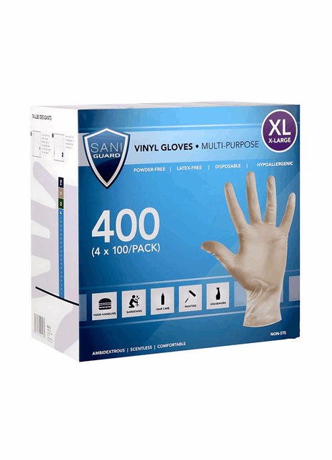 Gloves Vinyl, L/XL Clear (400/Case) - Arcapack