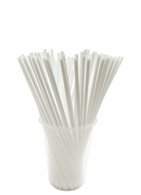 Straw 4 mm × 8" PP – White (2500/Case) - Arcapack