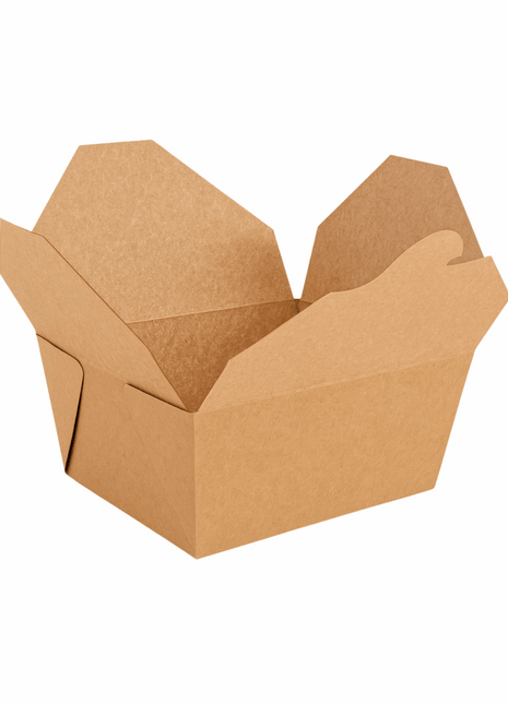 Take-Out Box – Fold-Top Kraft Paper (#1, #8, #3, #4)