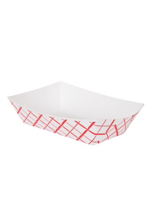 Red Checkered Food Tray – 5 lb Paper (500/Case) - Arcapack
