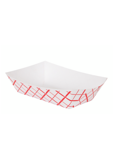 Red Checkered Food Tray – 5 lb Paper (500/Case) - Arcapack