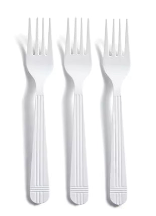 Fork 185mm PP – White Heavy-Duty Plastic Fork (1000/Case)