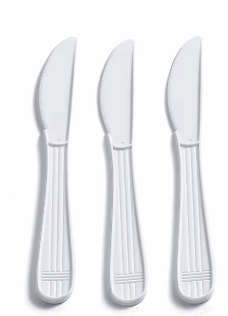 Knife 188 mm PP – White Heavy-Duty Plastic Knife (1000/Case)